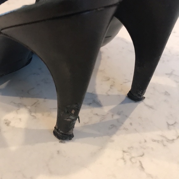 Prada Black Leather Slingback Heels - Size 36 - Picture 5 of 9